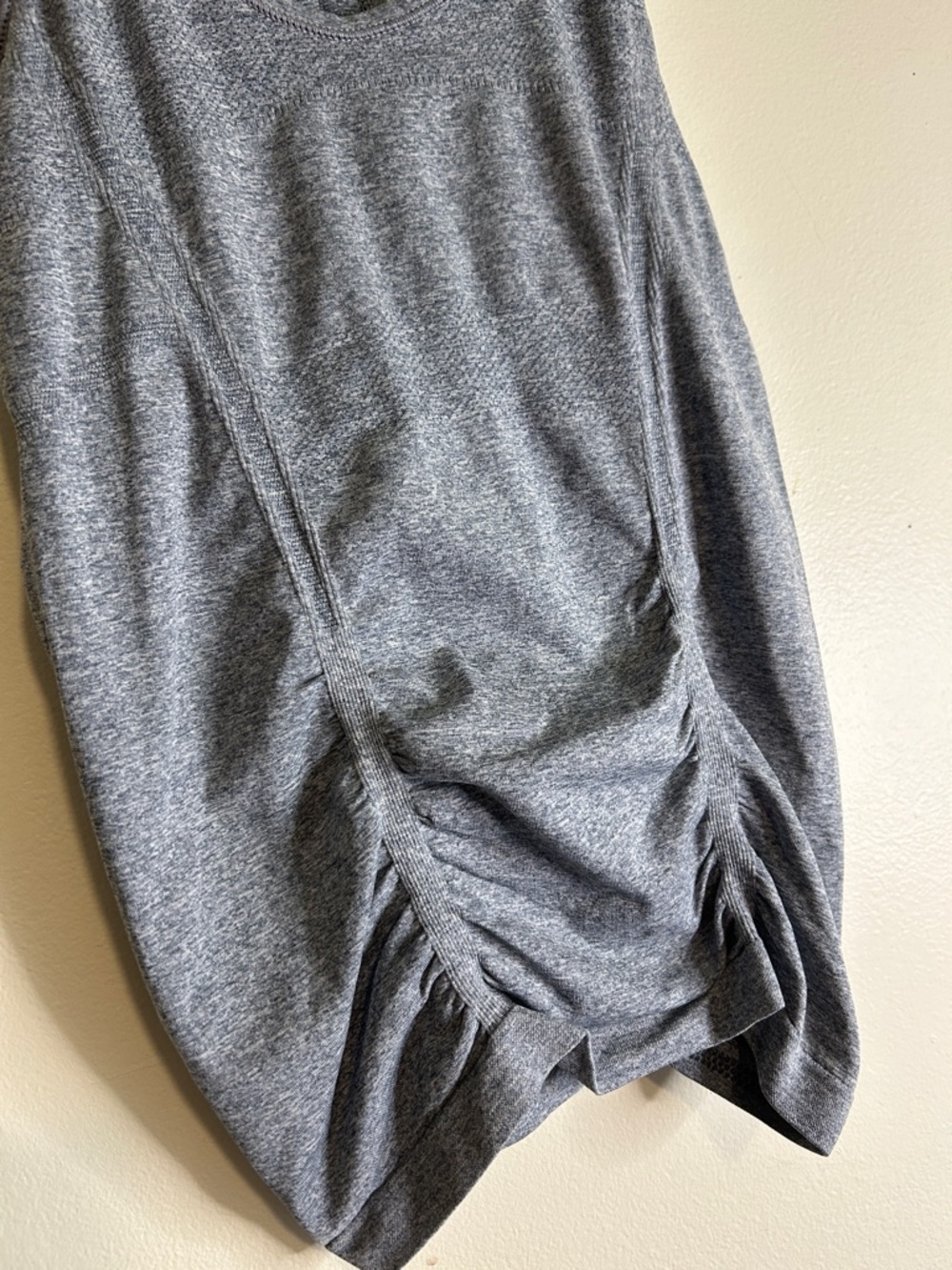 Athleta Heather Gray Ruched Racerback Tank - Picture 3 of 6